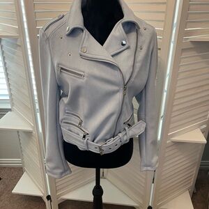 Philosophy Soft Blue Leather Jacket